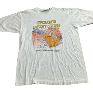 R & R Screening 1991 Vintage Operation Desert Storm White T-Shirt Shirt